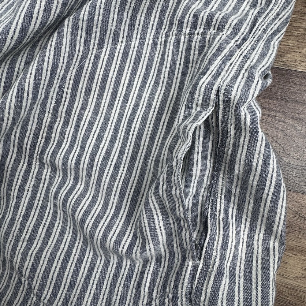 2 Duluth Trading Hemp Cotton Artisan Shirt Large Tunic Blue White & Red - Picture 9 of 13